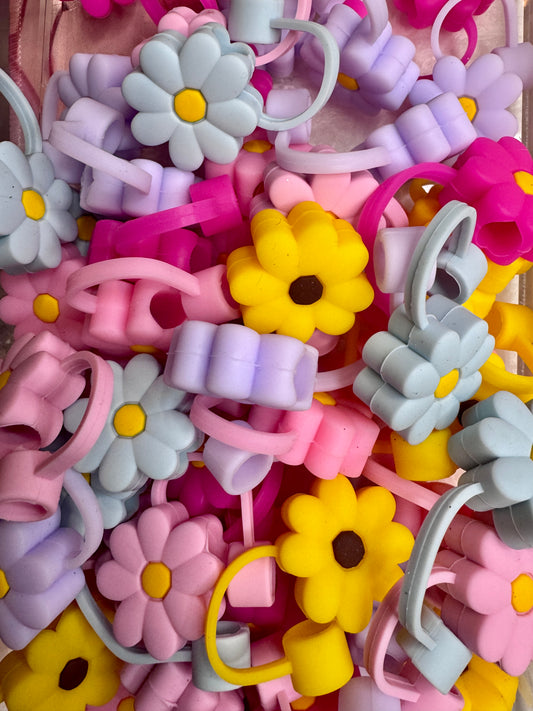 Pastel Sunflower Silicone Straw Topper – Stanley Cup Accessory