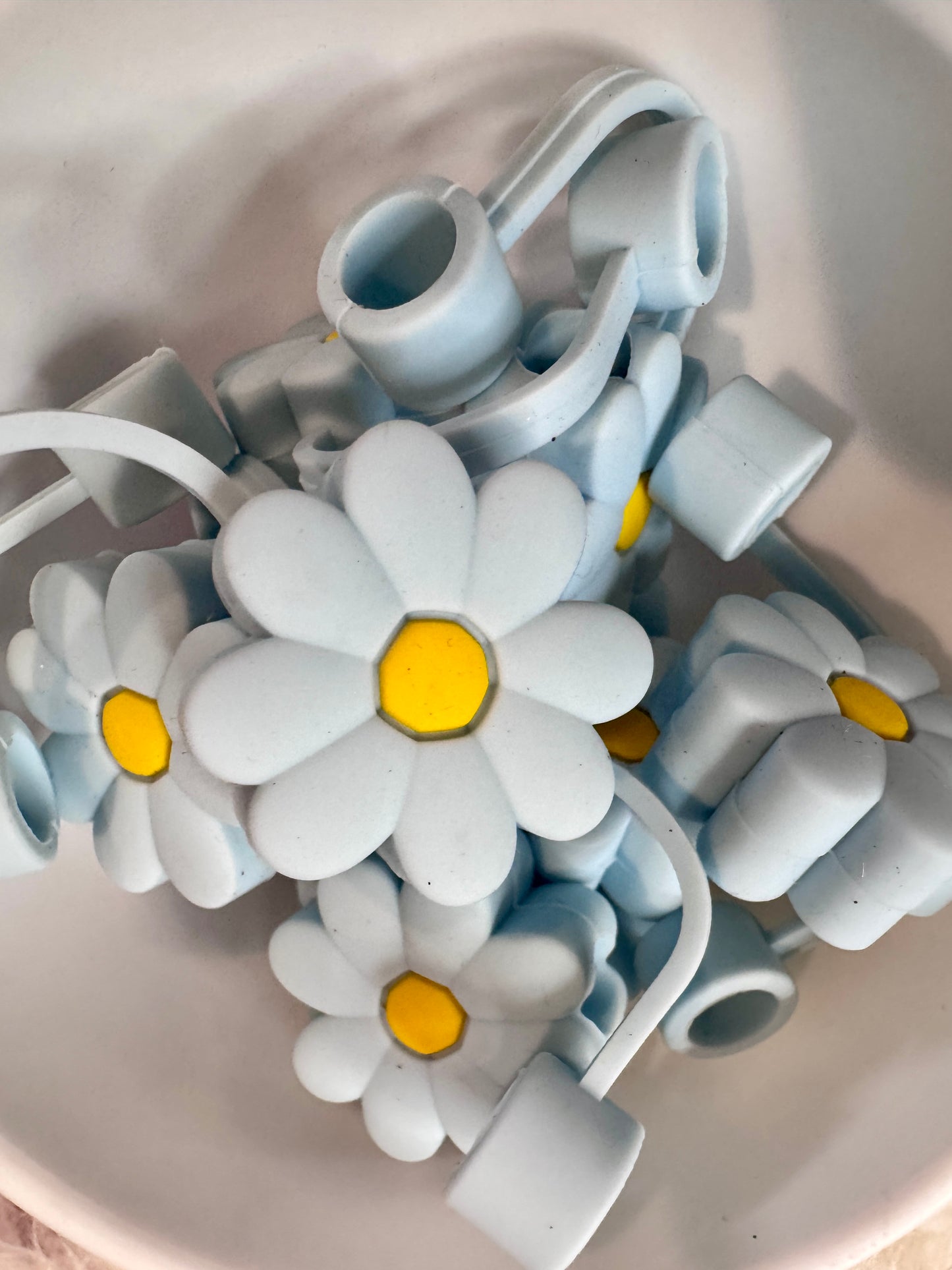 Pastel Sunflower Silicone Straw Topper – Stanley Cup Accessory