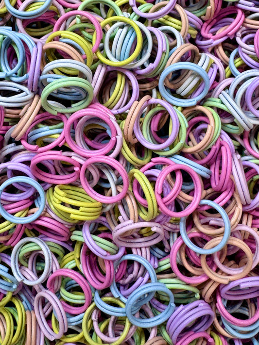 Pastel Split Rings – Colorful Keychain Connector Rings – 50 or 100 Pack