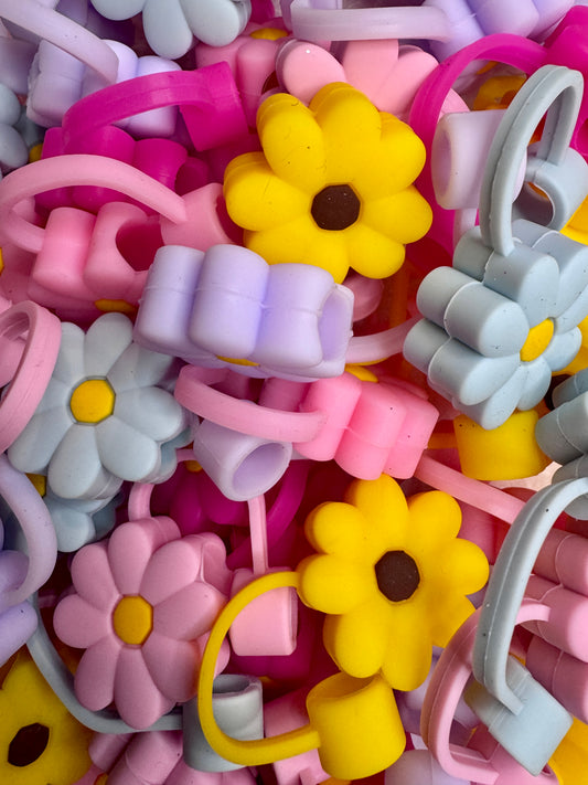 Pastel Sunflower Silicone Straw Topper – Stanley Cup Accessory