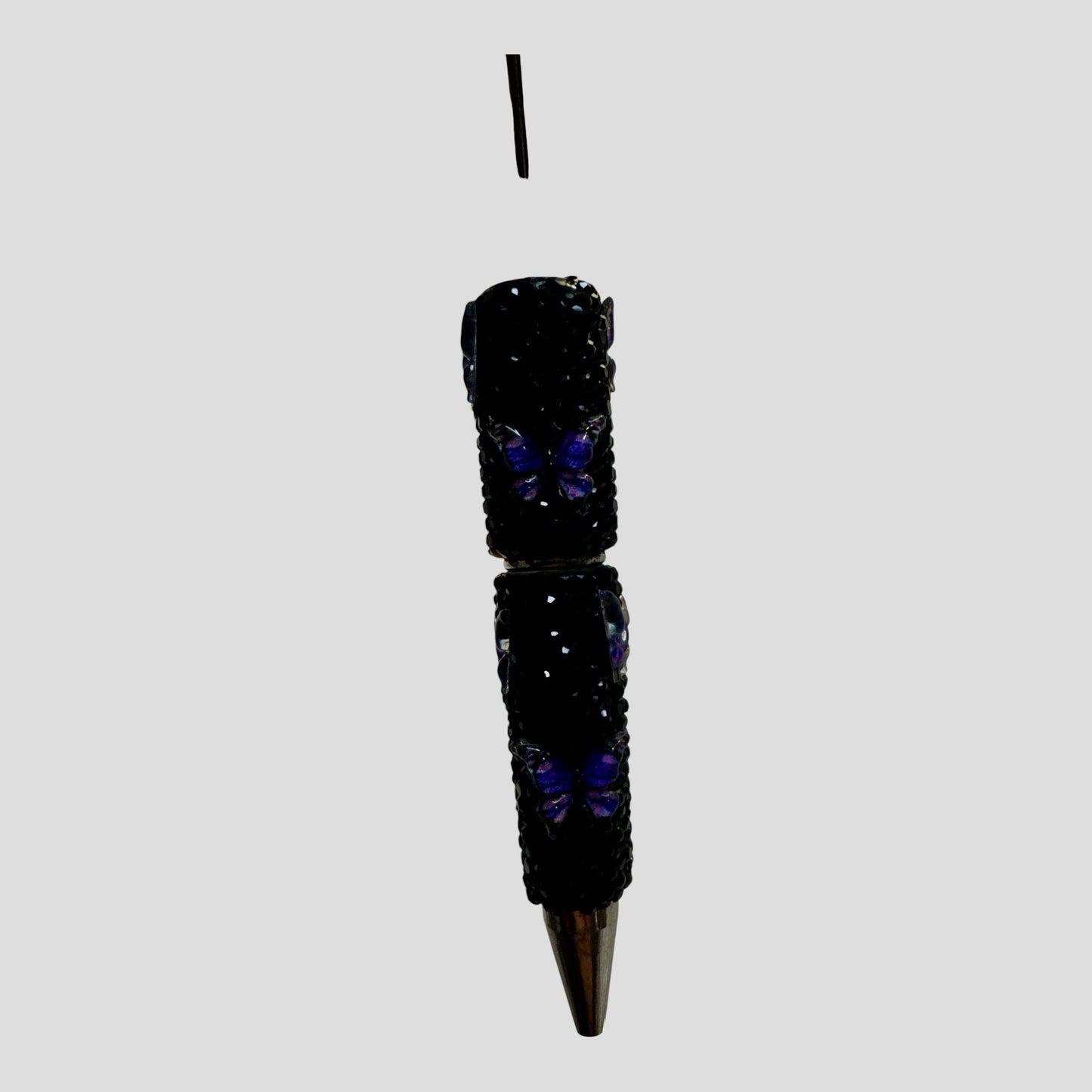 Black & Purple Butterfly Beadable Pen – Signature Series