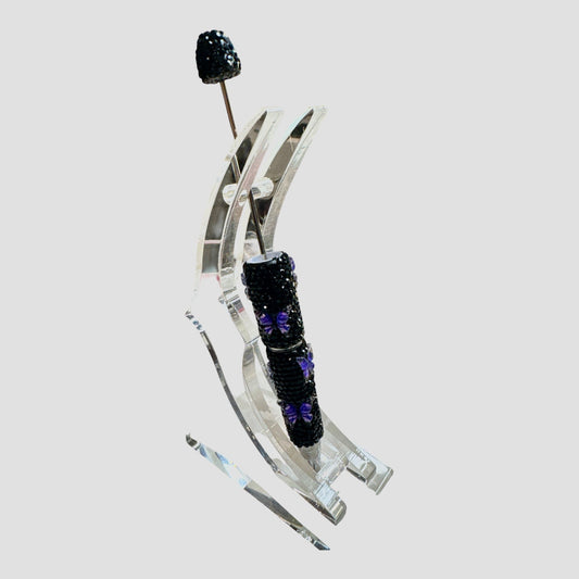 Black & Purple Butterfly Beadable Pen – Signature Series