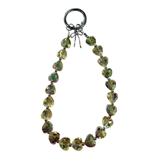 Glass Heart Wristlet Keychain – Choose Your Color
