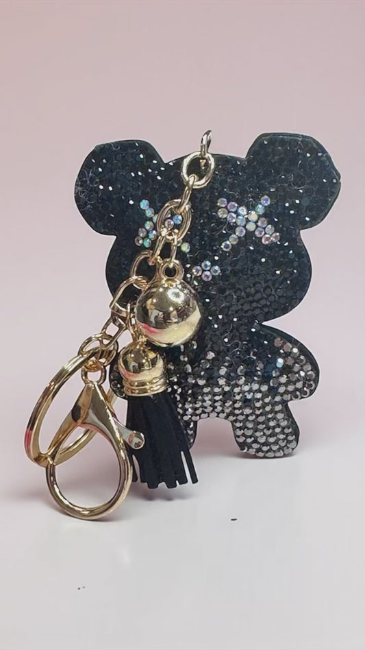 Cosbear Rhinestone Bear Keychain – 6.5” – Gold Hardware